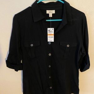 Black Button Up Causal Shirt
